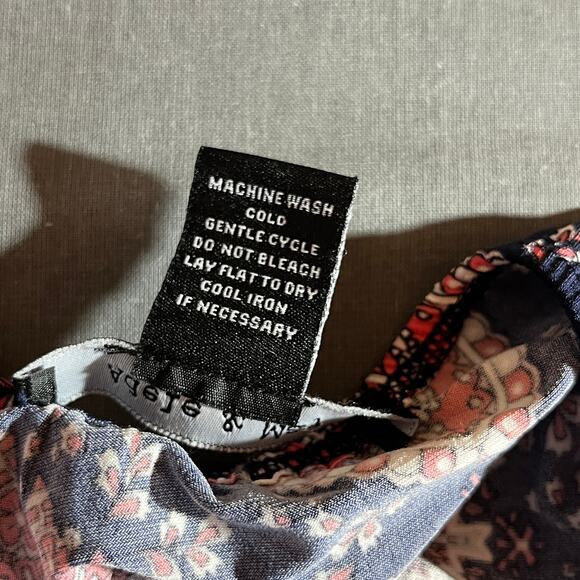 Adele & May Blouse Womens 3X Blue Red Floral Tunic 3/4 Sleeves Casual Boho - Picture 8 of 10